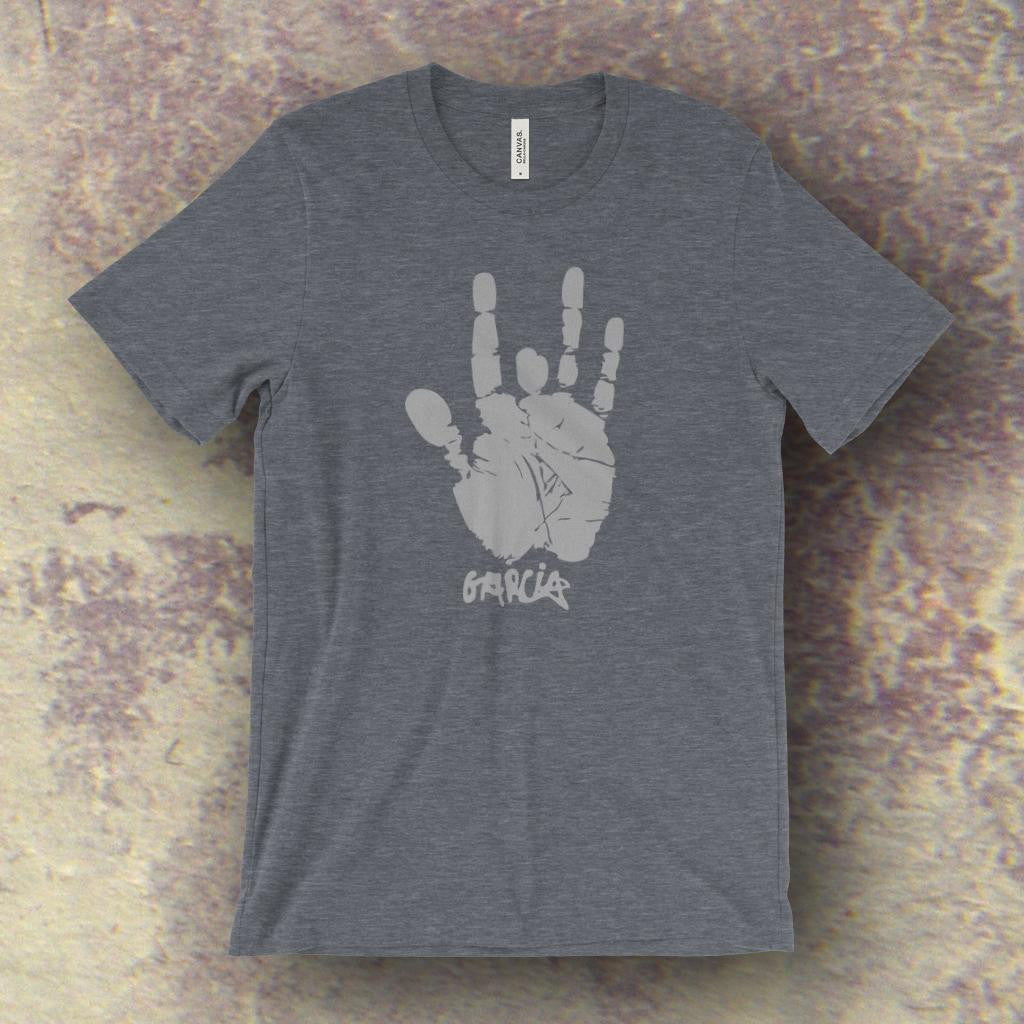 Jerry Garcia Handprint Screen Printed Line Draw T-Shirt Apparel – The